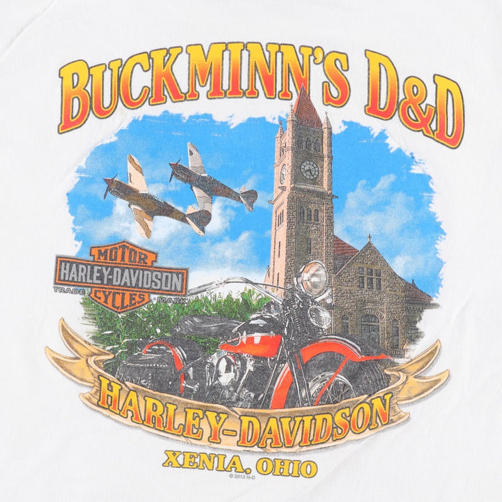 Harley-Davidson Motorcycle Bike T-shirt, Men's Medium cotton white type Vintage Second Hand