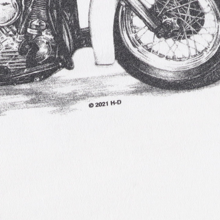 Harley-Davidson Motorcycle Bike T-shirt, Men's Medium cotton white type Vintage Second Hand
