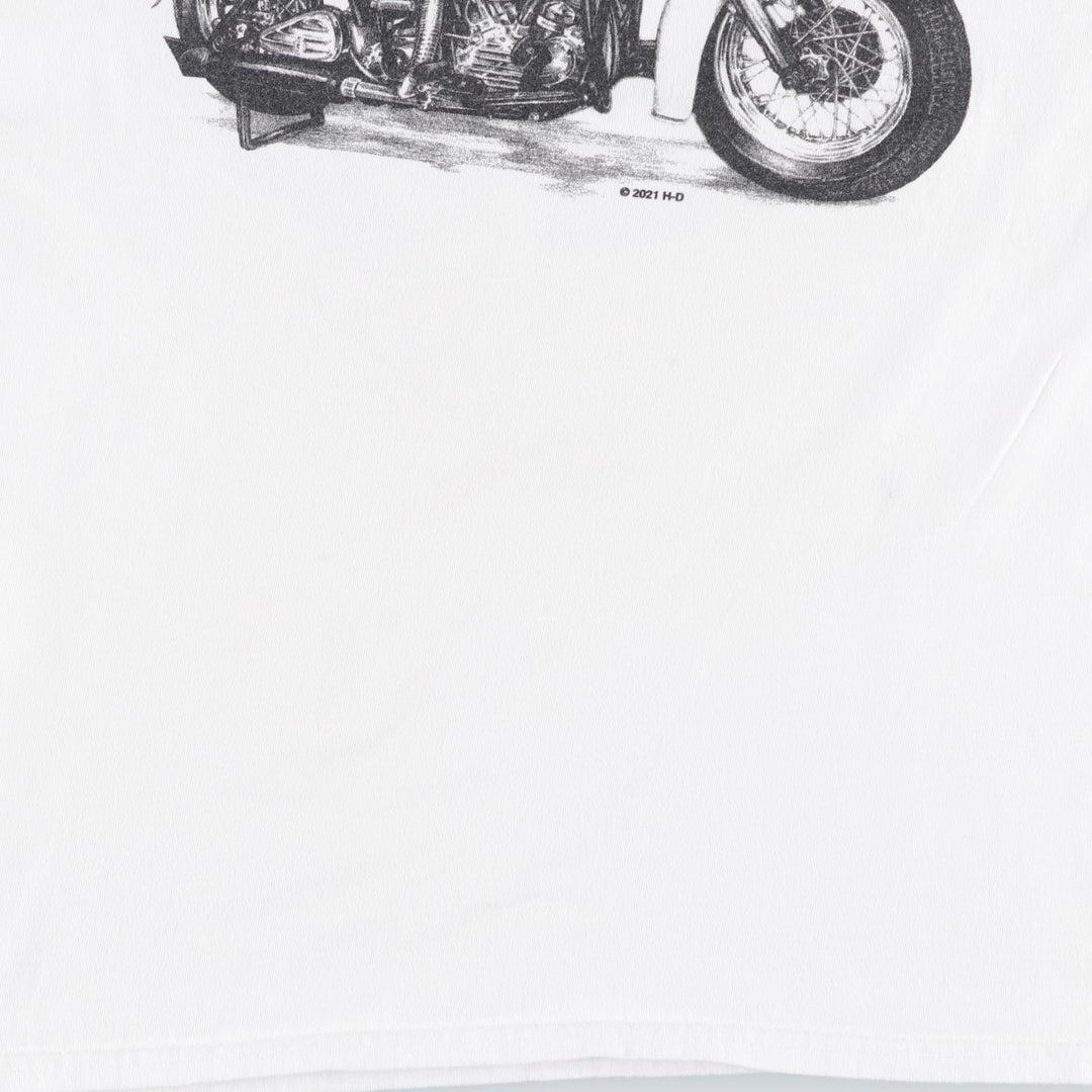 Harley-Davidson Motorcycle Bike T-shirt, Men's Medium cotton white type Vintage Second Hand