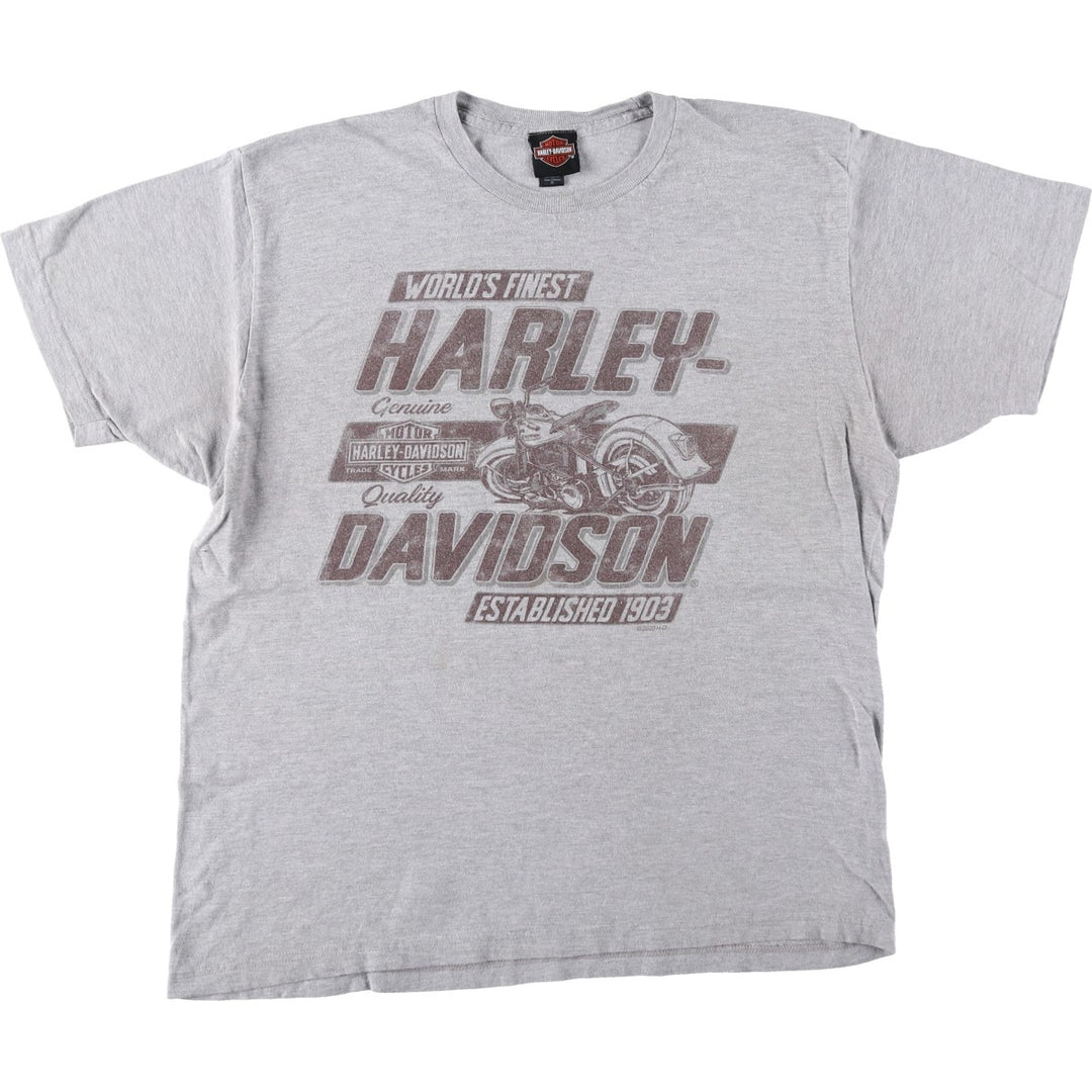 Harley-Davidson Motorcycle Bike T-shirt, Men's XL size cotton gray type Vintage Second Hand