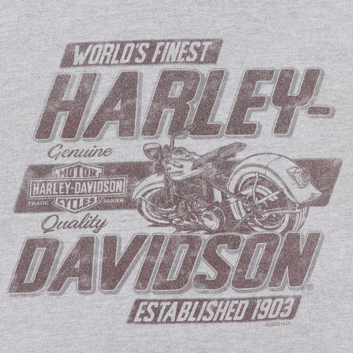 Harley-Davidson Motorcycle Bike T-shirt, Men's XL size cotton gray type Vintage Second Hand