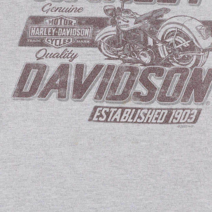 Harley-Davidson Motorcycle Bike T-shirt, Men's XL size cotton gray type Vintage Second Hand