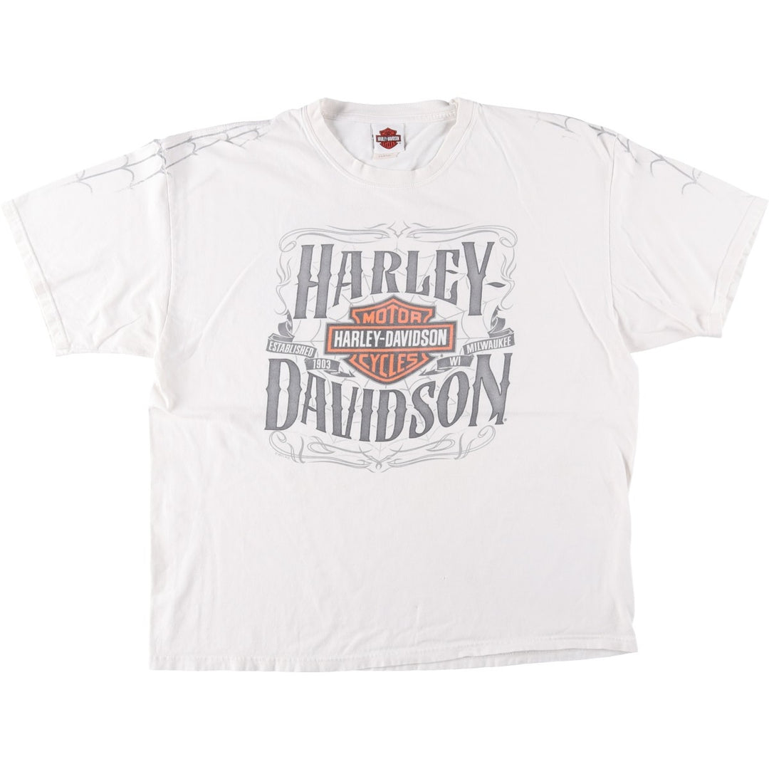 Harley-Davidson Motorcycle Bike T-shirt, Men's XL size cotton white type Vintage Second Hand