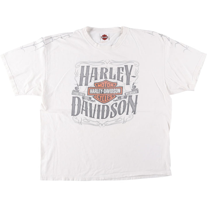 Harley-Davidson Motorcycle Bike T-shirt, Men's XL size cotton white type Vintage Second Hand