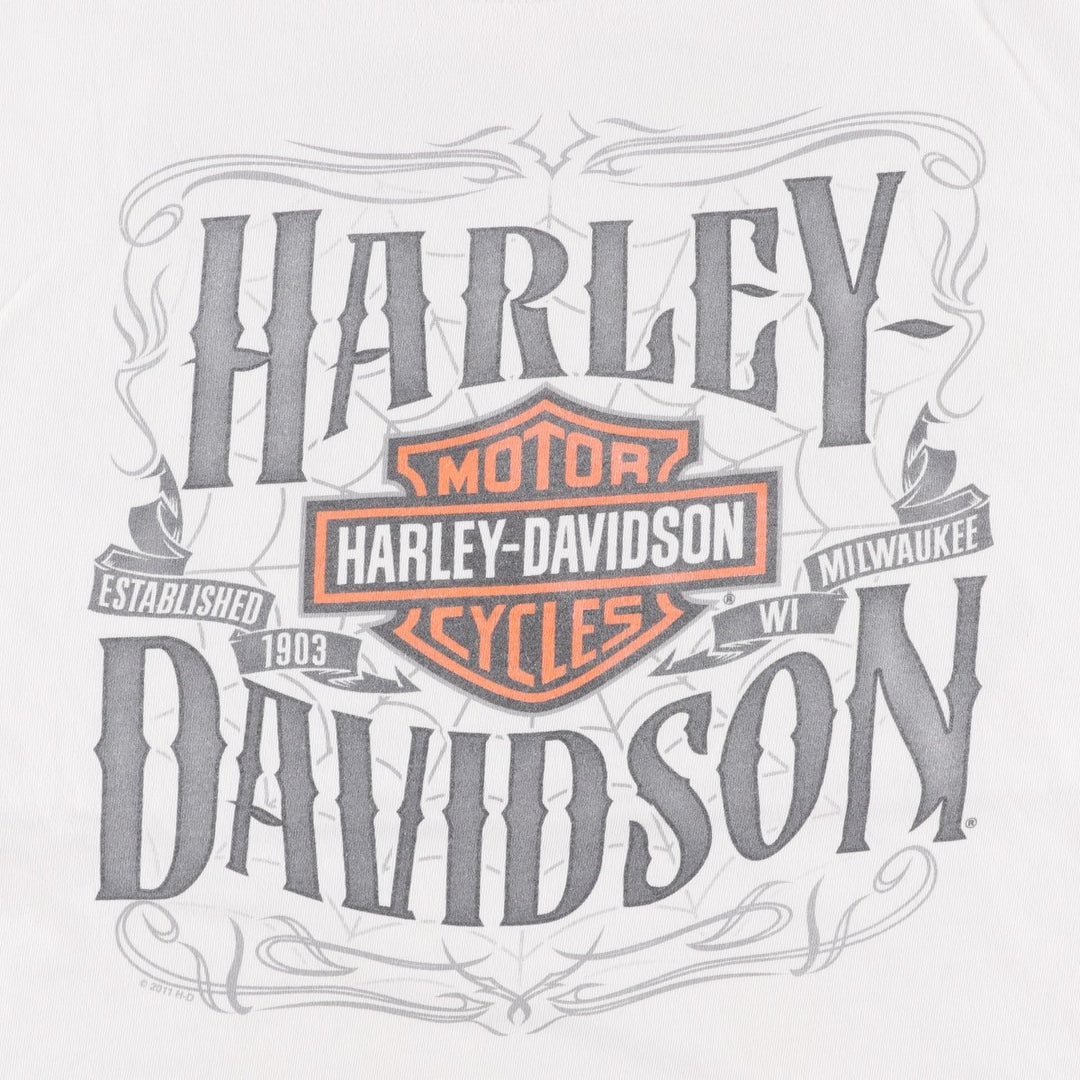 Harley-Davidson Motorcycle Bike T-shirt, Men's XL size cotton white type Vintage Second Hand