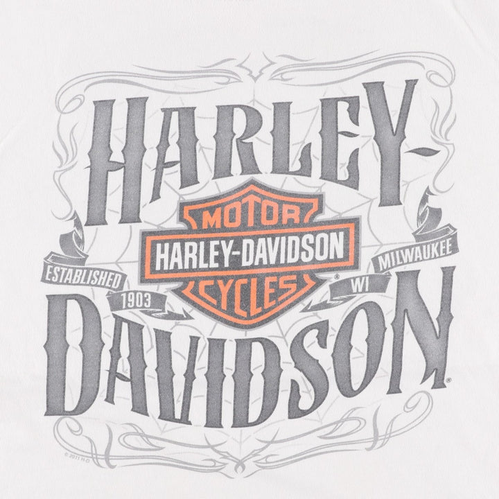 Harley-Davidson Motorcycle Bike T-shirt, Men's XL size cotton white type Vintage Second Hand