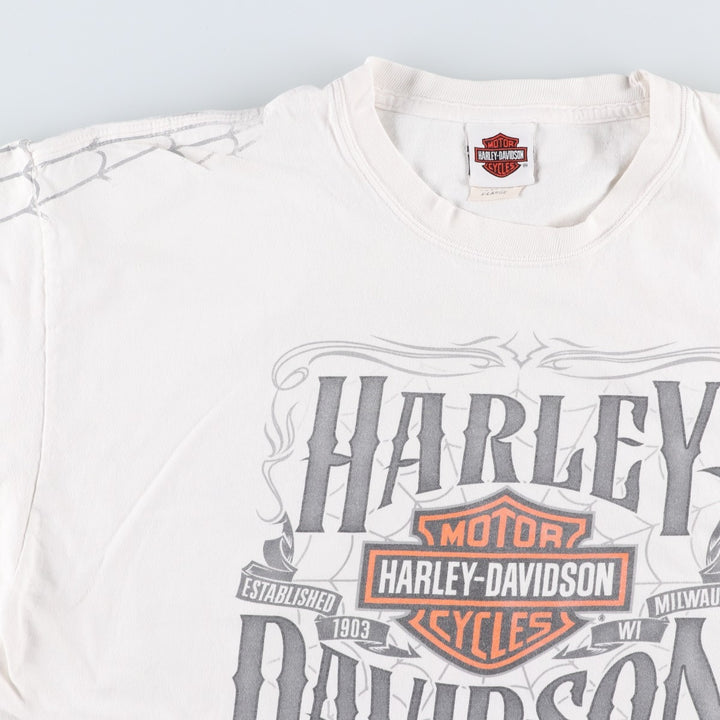 Harley-Davidson Motorcycle Bike T-shirt, Men's XL size cotton white type Vintage Second Hand