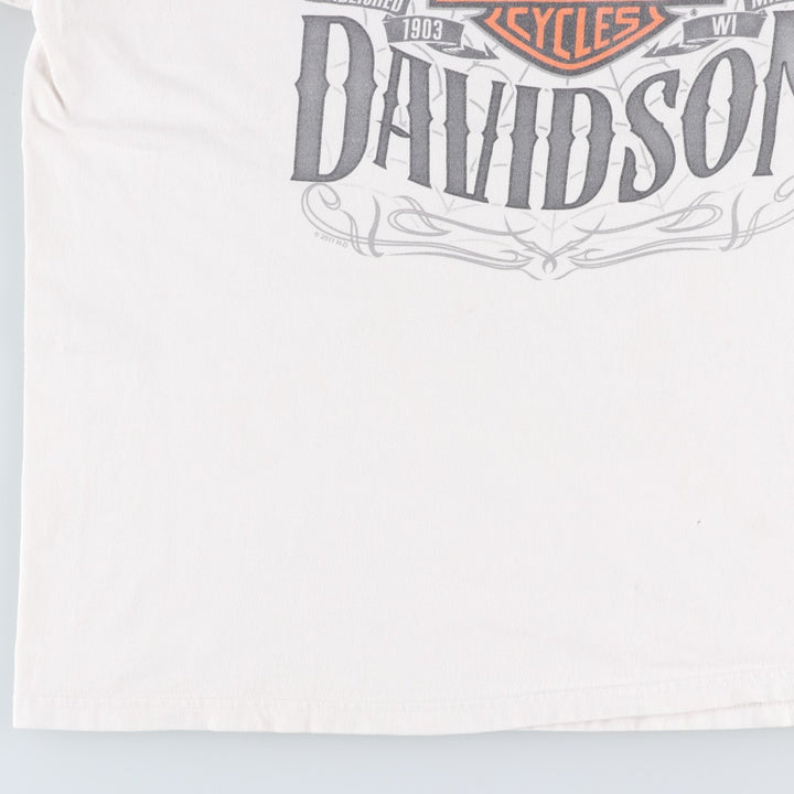 Harley-Davidson Motorcycle Bike T-shirt, Men's XL size cotton white type Vintage Second Hand