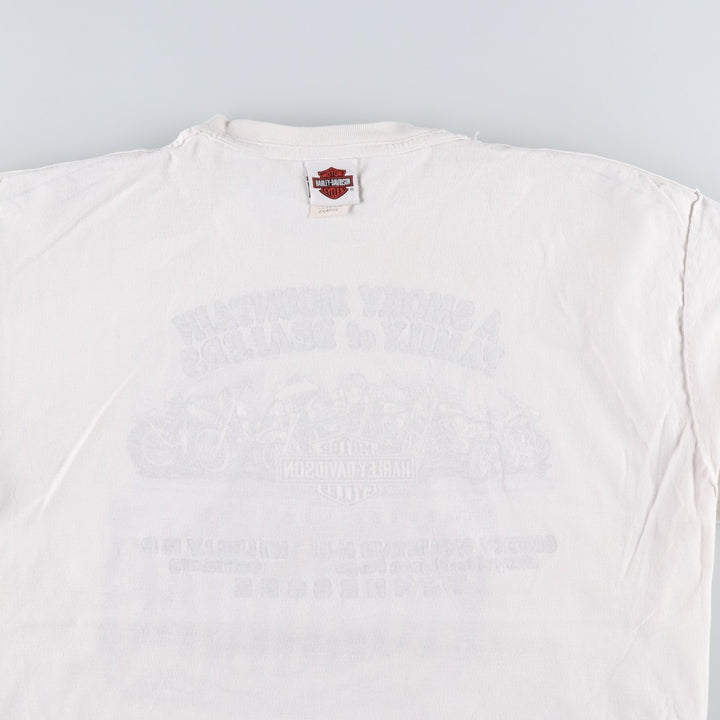 Harley-Davidson Motorcycle Bike T-shirt, Men's XL size cotton white type Vintage Second Hand