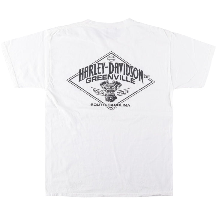 Harley-Davidson Motorcycle Bike T-shirt, Men's Medium cotton white type Vintage Second Hand