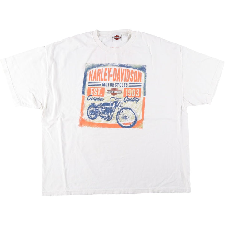 Harley-Davidson Motorcycle T-Shirt, Men's Size XXXL (approx.), Vintage cotton white type Vintage Second Hand