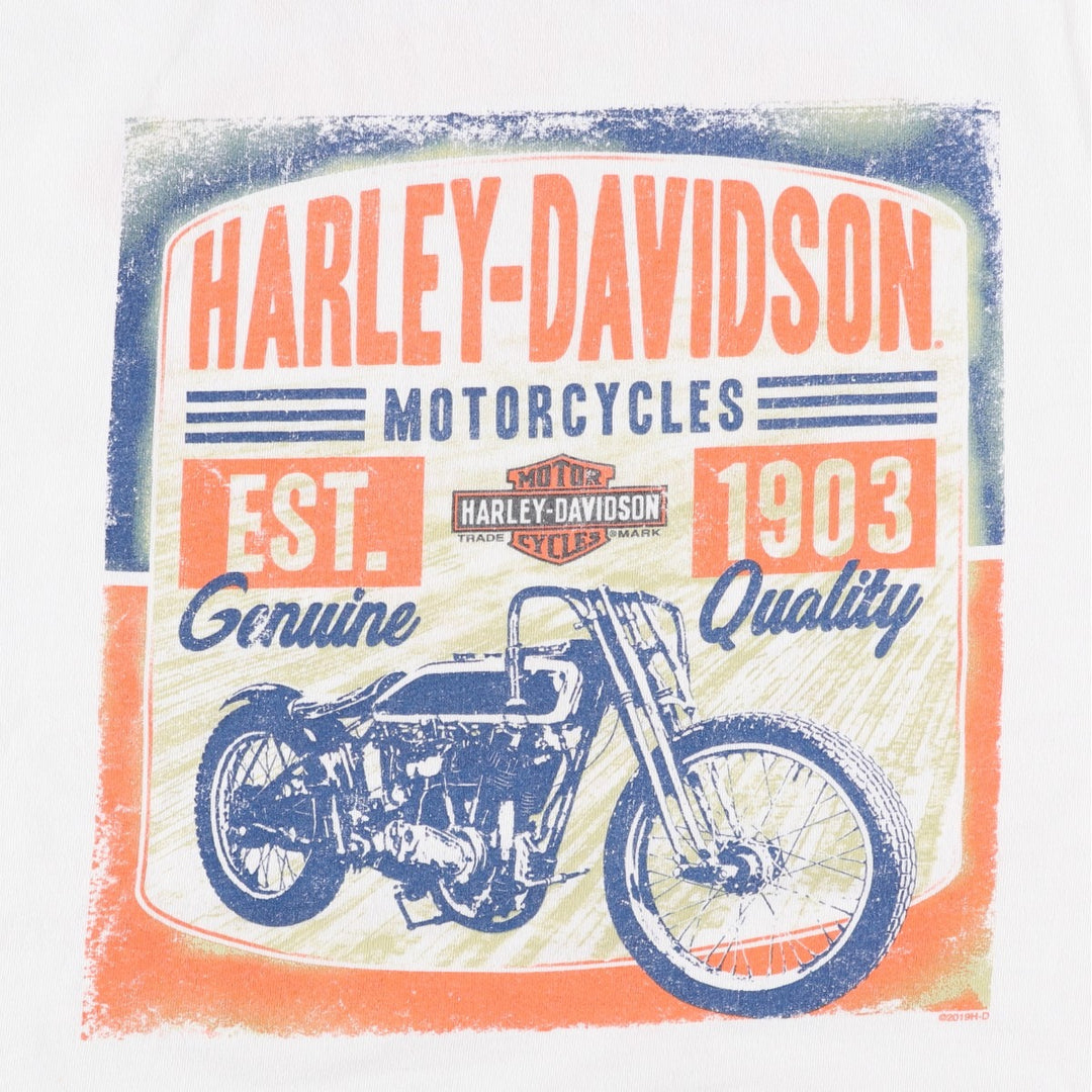 Harley-Davidson Motorcycle T-Shirt, Men's Size XXXL (approx.), Vintage cotton white type Vintage Second Hand