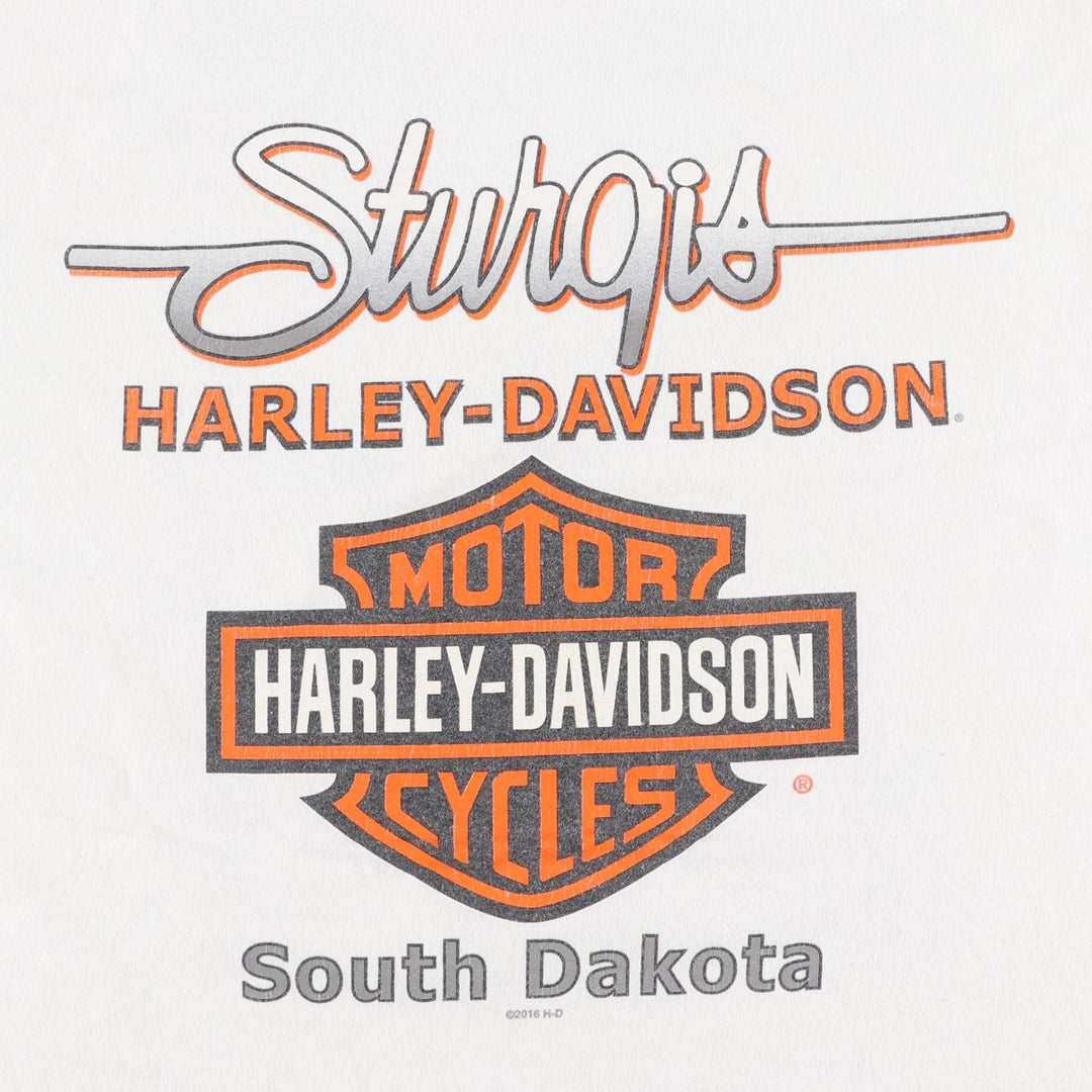 Harley-Davidson Eagle Pattern Motorcycle Bike T-shirt Men's XL cotton white type Vintage Second Hand