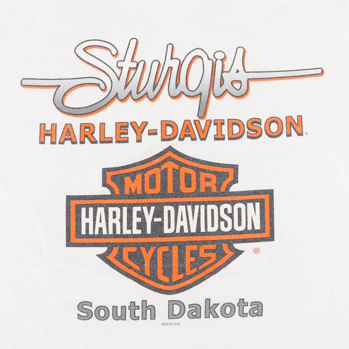 Harley-Davidson Eagle Pattern Motorcycle Bike T-shirt Men's XL cotton white type Vintage Second Hand