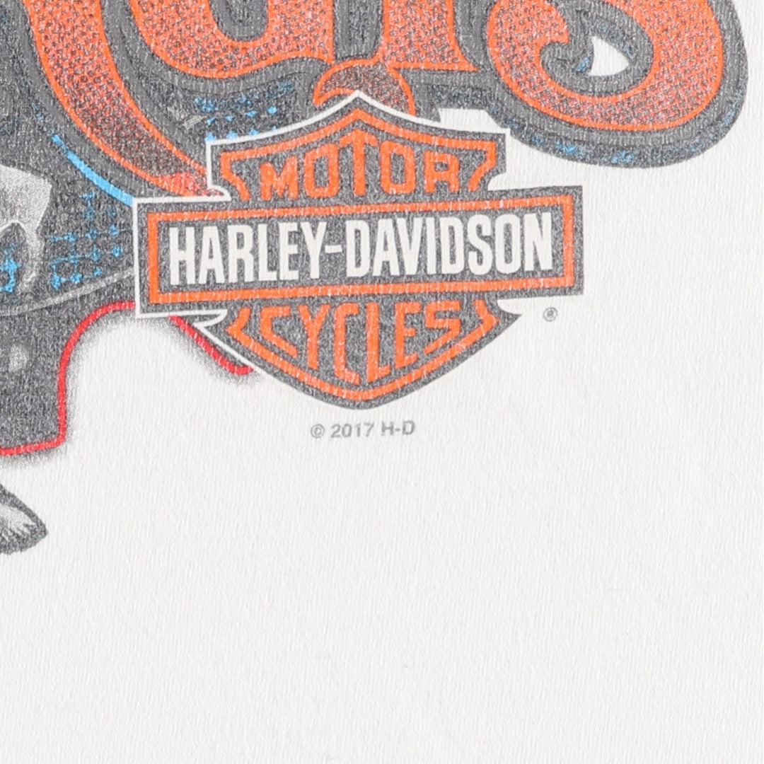 Harley-Davidson Eagle Pattern Motorcycle Bike T-shirt Men's XL cotton white type Vintage Second Hand