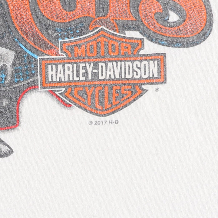 Harley-Davidson Eagle Pattern Motorcycle Bike T-shirt Men's XL cotton white type Vintage Second Hand