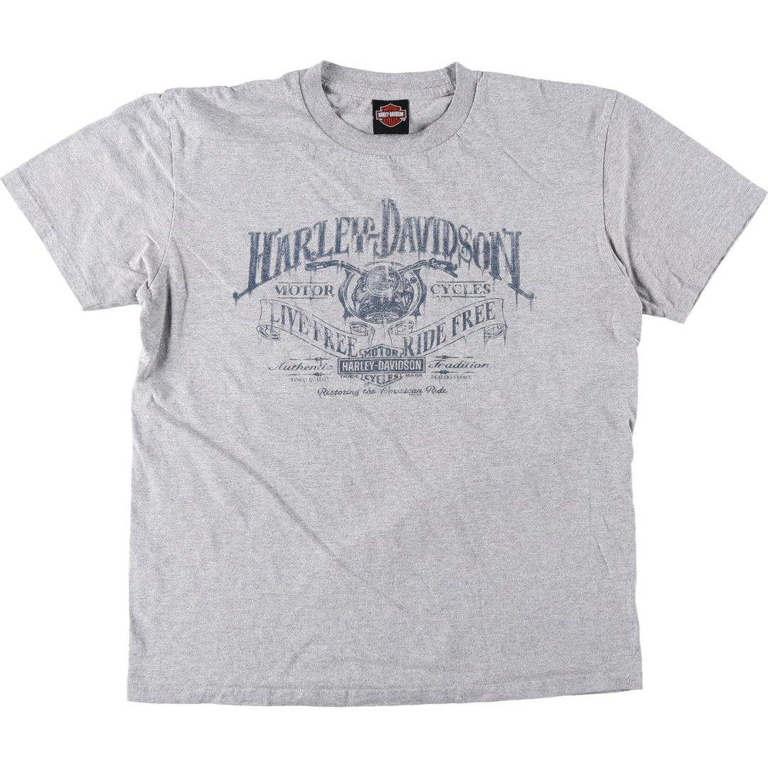 Harley-Davidson Motorcycle Bike T-shirt, Men's XL size unclear gray type Vintage Second Hand