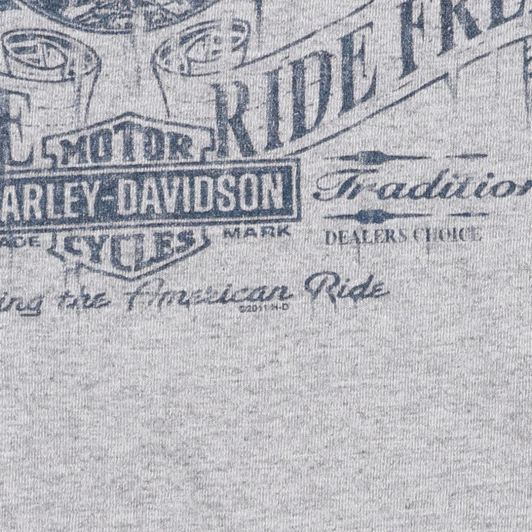 Harley-Davidson Motorcycle Bike T-shirt, Men's XL size unclear gray type Vintage Second Hand