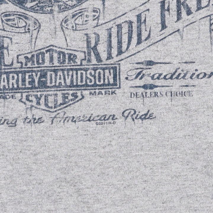 Harley-Davidson Motorcycle Bike T-shirt, Men's XL size unclear gray type Vintage Second Hand