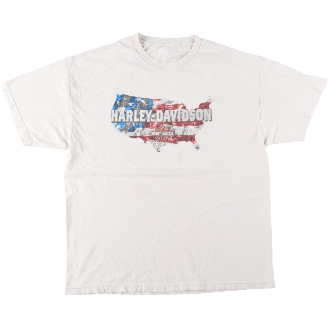 Harley-Davidson Stars and Stripes Motorcycle T-Shirt, Men's Size XL unclear unbleached Vintage Second Hand