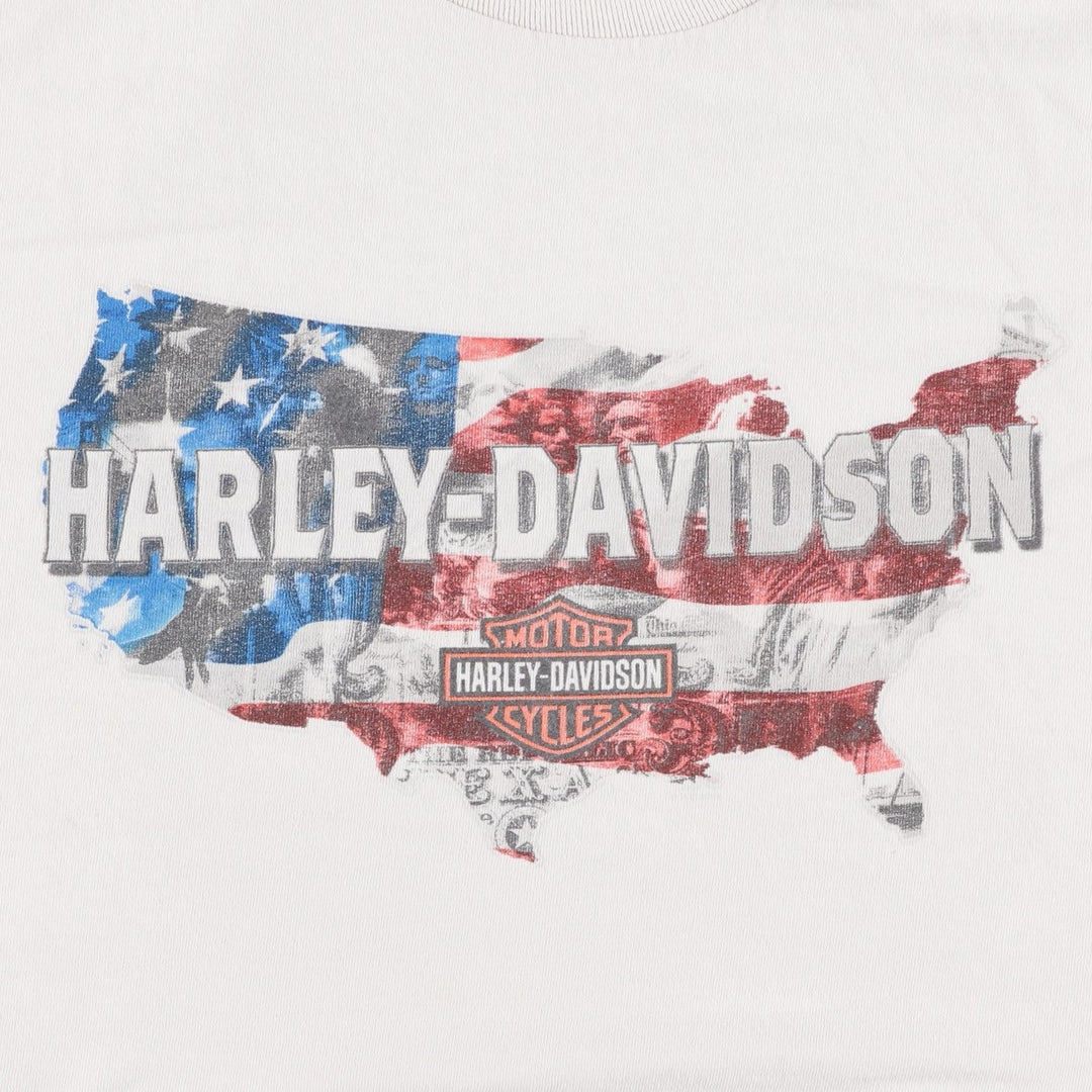 Harley-Davidson Stars and Stripes Motorcycle T-Shirt, Men's Size XL unclear unbleached Vintage Second Hand