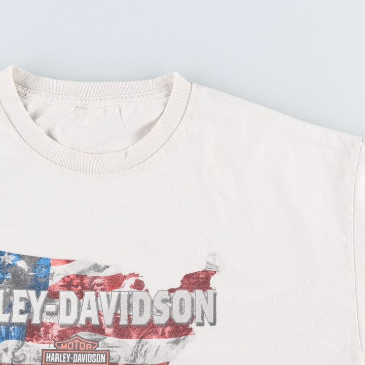 Harley-Davidson Stars and Stripes Motorcycle T-Shirt, Men's Size XL unclear unbleached Vintage Second Hand