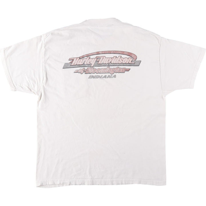 Harley-Davidson Eagle Pattern Motorcycle Bike T-shirt Made in USA Men's XL cotton white type Vintage Second Hand