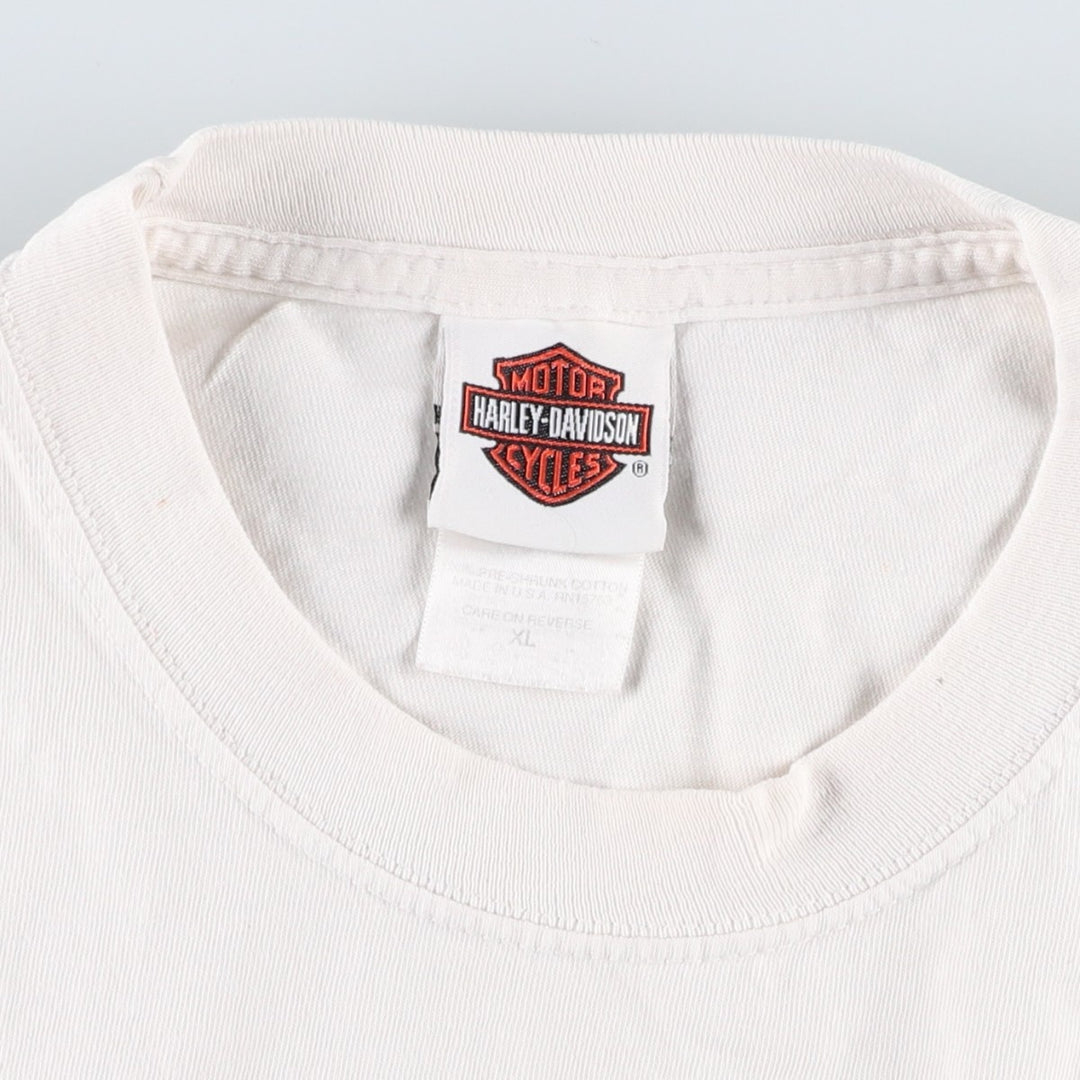 Harley-Davidson Eagle Pattern Motorcycle Bike T-shirt Made in USA Men's XL cotton white type Vintage Second Hand