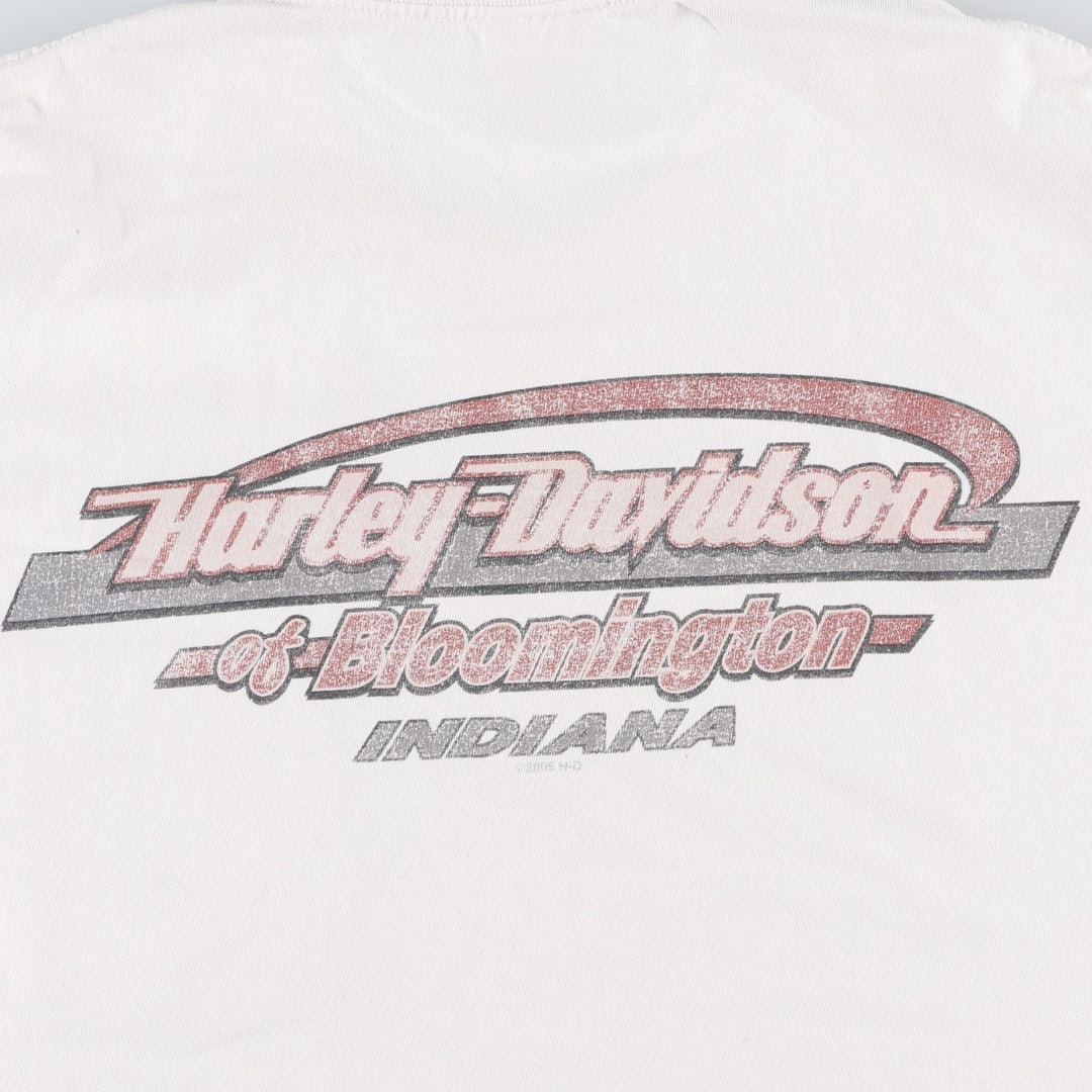 Harley-Davidson Eagle Pattern Motorcycle Bike T-shirt Made in USA Men's XL cotton white type Vintage Second Hand