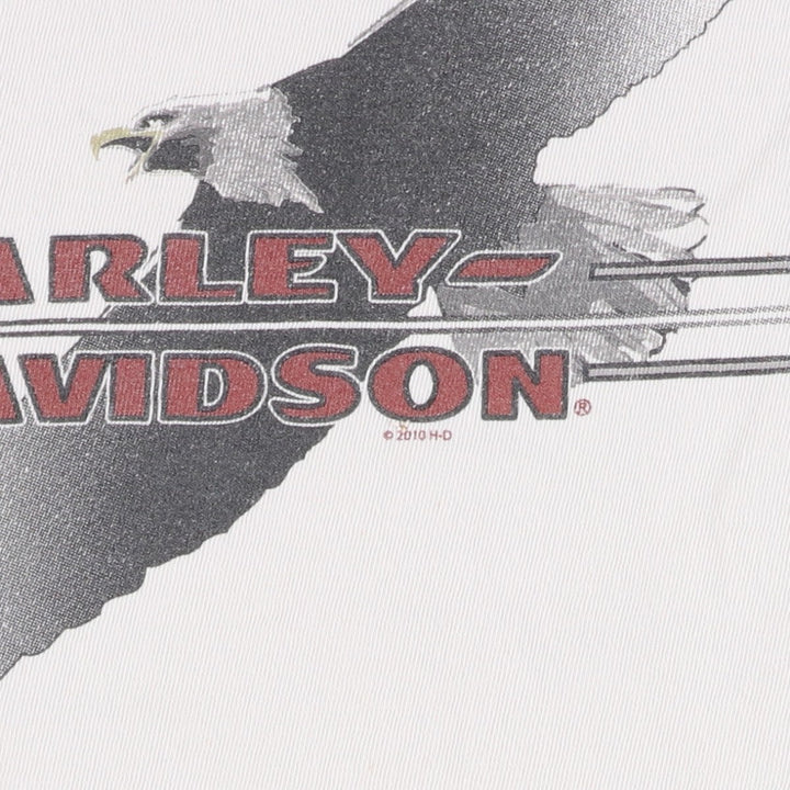 Harley-Davidson Eagle Pattern Motorcycle Bike T-shirt Made in USA Men's XL cotton white type Vintage Second Hand