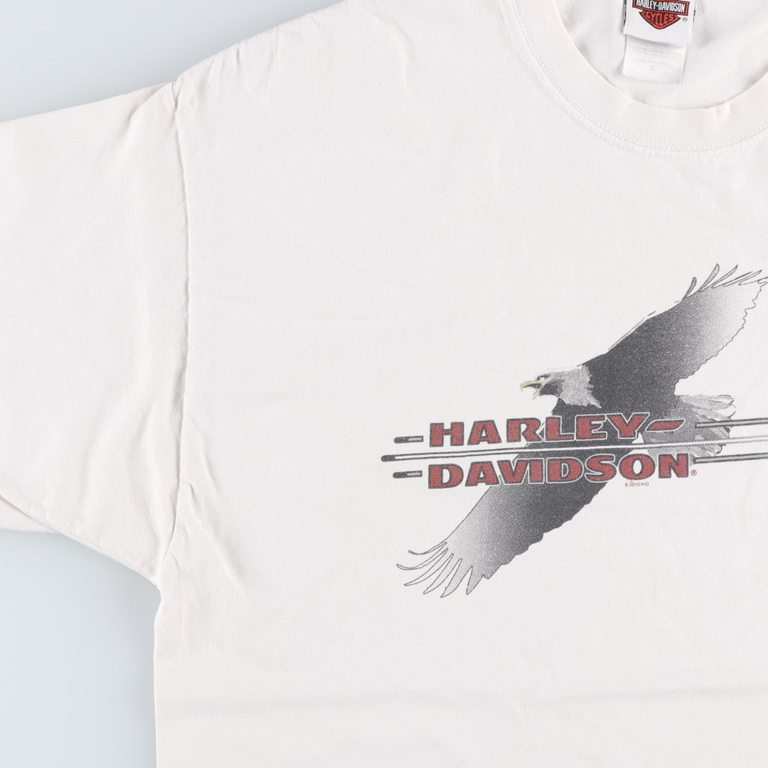 Harley-Davidson Eagle Pattern Motorcycle Bike T-shirt Made in USA Men's XL cotton white type Vintage Second Hand