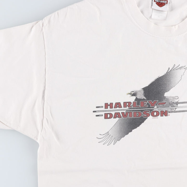 Harley-Davidson Eagle Pattern Motorcycle Bike T-shirt Made in USA Men's XL cotton white type Vintage Second Hand