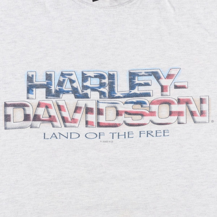 Harley-Davidson Fish Print Motorcycle T-Shirt, Made in USA, Men's XXL (approx.) cotton white type Vintage Second Hand