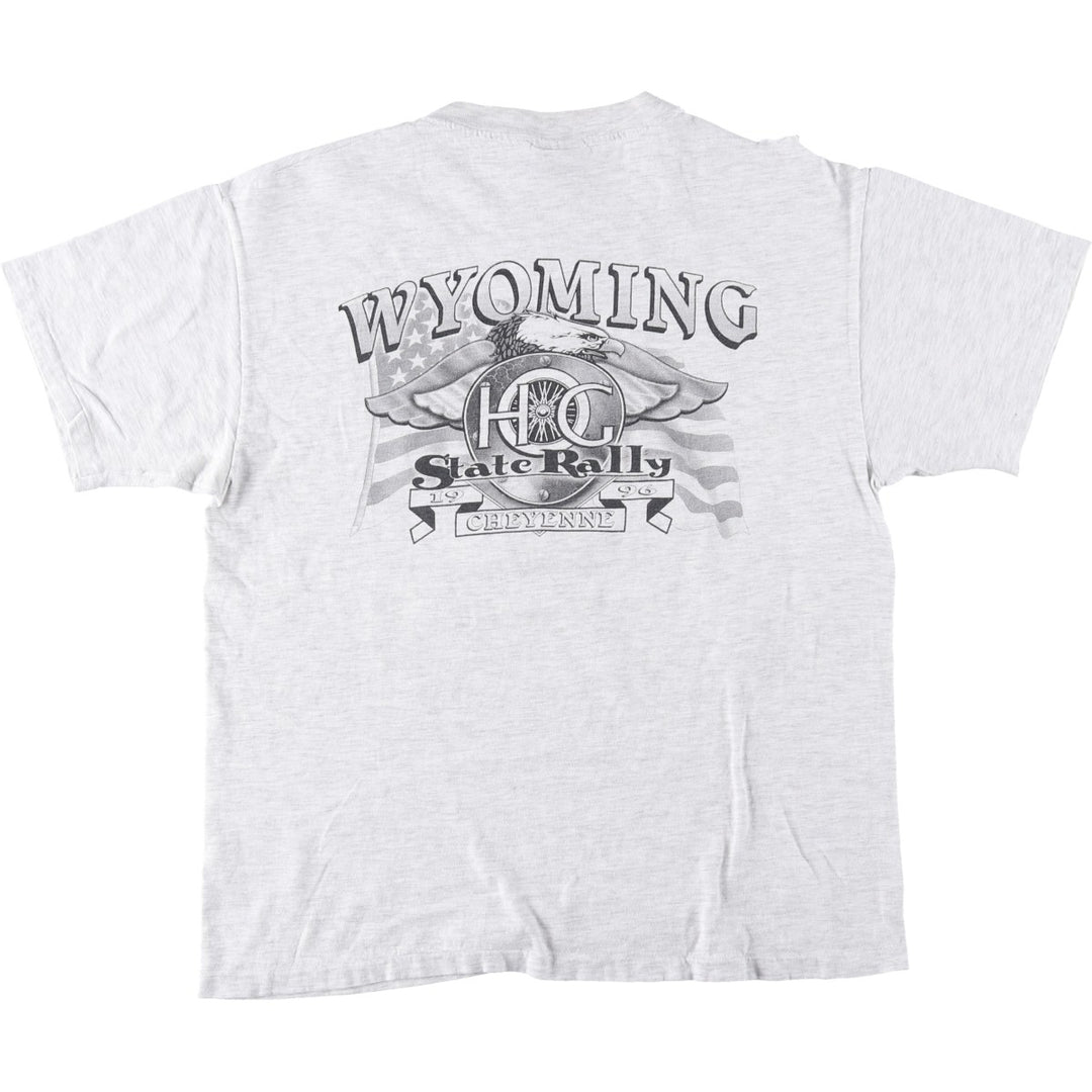 Harley-Davidson Motorcycle Bike T-shirt Made in USA Men's L size cotton gray type Vintage Second Hand