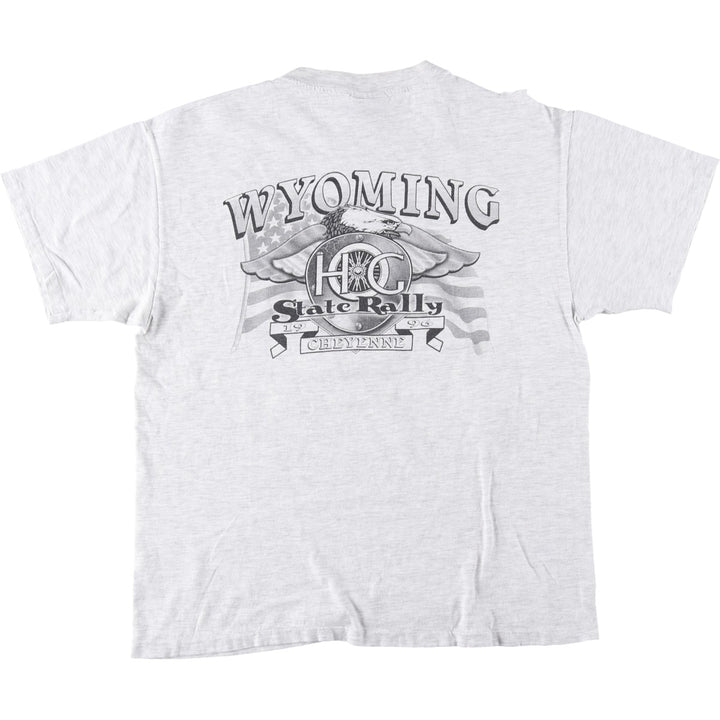 Harley-Davidson Motorcycle Bike T-shirt Made in USA Men's L size cotton gray type Vintage Second Hand