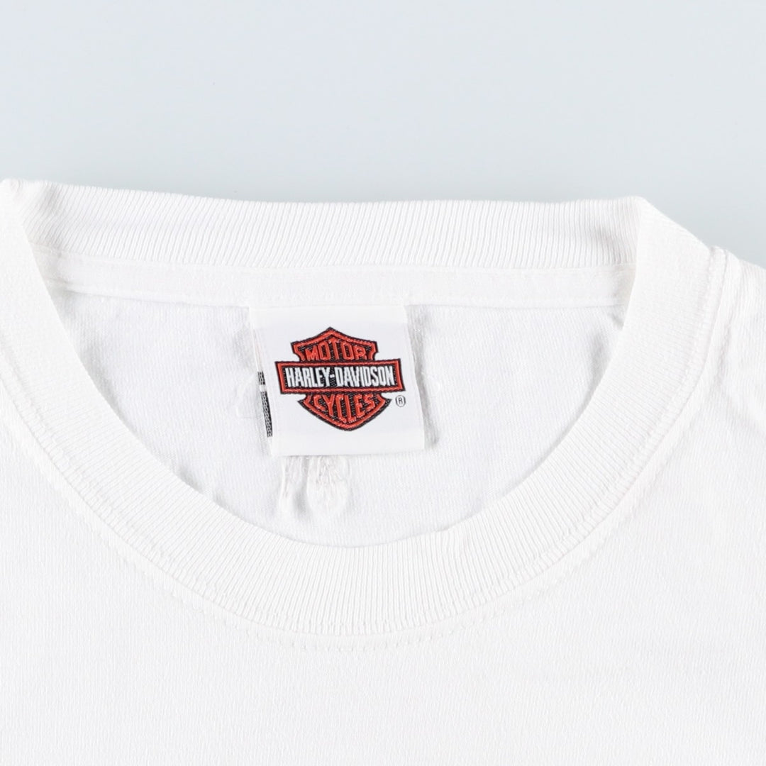 00'S Harley-Davidson Stars and Stripes Motorcycle Bike T-shirt Men's XL unclear white type Vintage Second Hand
