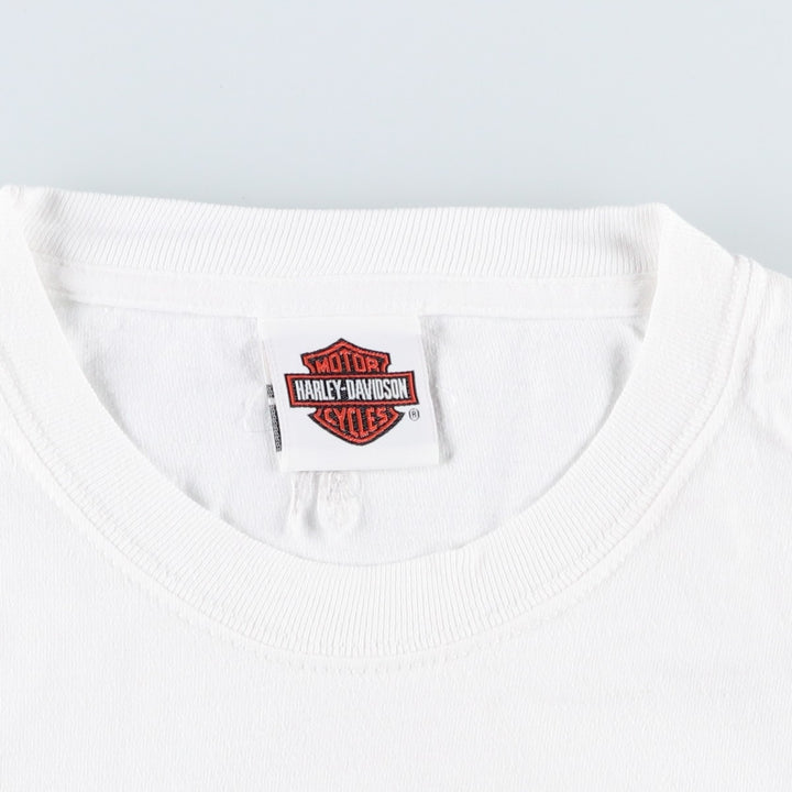 00'S Harley-Davidson Stars and Stripes Motorcycle Bike T-shirt Men's XL unclear white type Vintage Second Hand