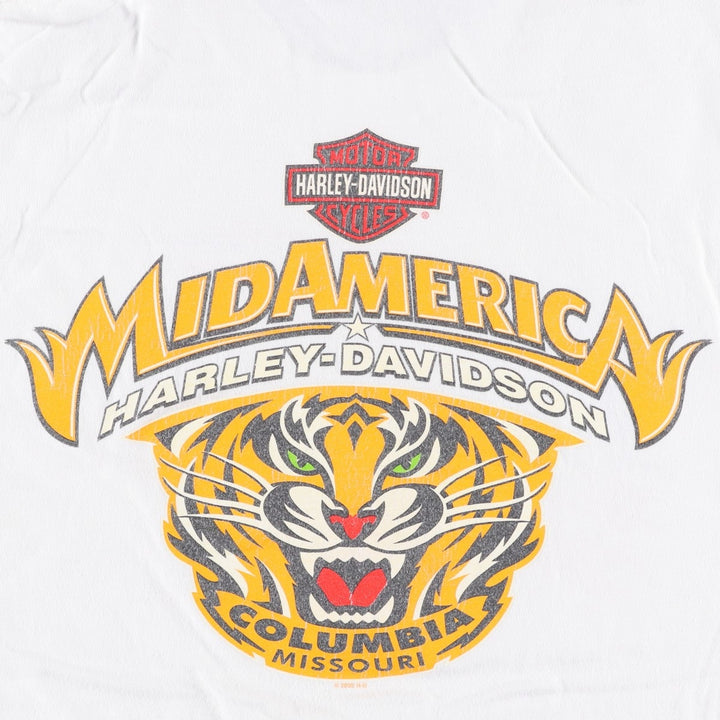 00'S Harley-Davidson Stars and Stripes Motorcycle Bike T-shirt Men's XL unclear white type Vintage Second Hand