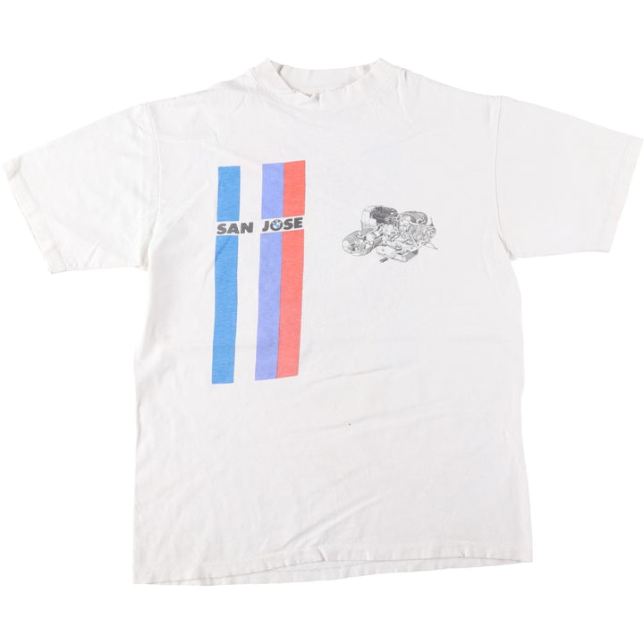 80s-90'S Hanes BMW Advertising T-Shirt, Made in USA, Men's Size L (approx.), Vintage cotton white type Vintage Second Hand