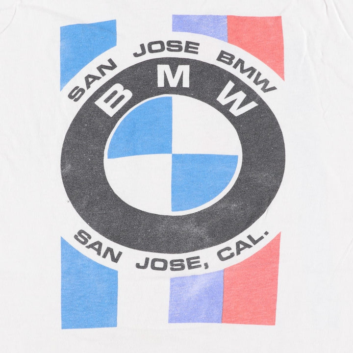 80s-90'S Hanes BMW Advertising T-Shirt, Made in USA, Men's Size L (approx.), Vintage cotton white type Vintage Second Hand