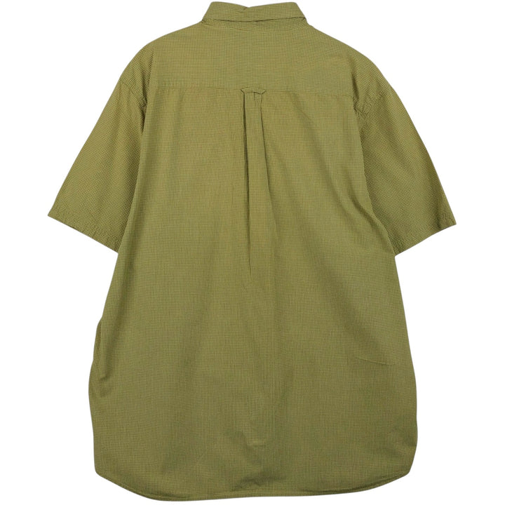 00'S Columbia Short Sleeve Button Down Check Shirt Men's XL cotton green type Vintage Second Hand