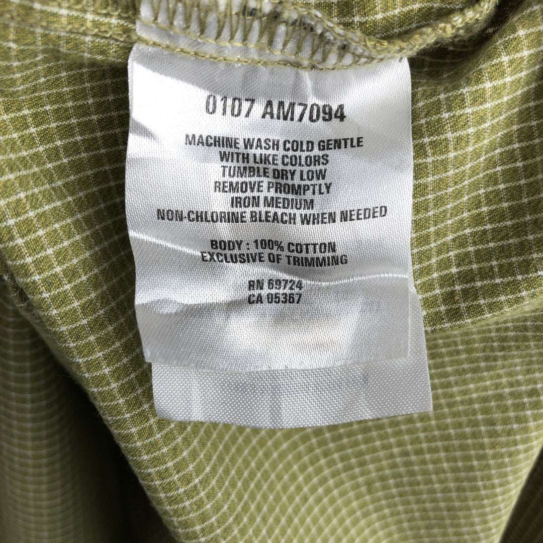 00'S Columbia Short Sleeve Button Down Check Shirt Men's XL cotton green type Vintage Second Hand