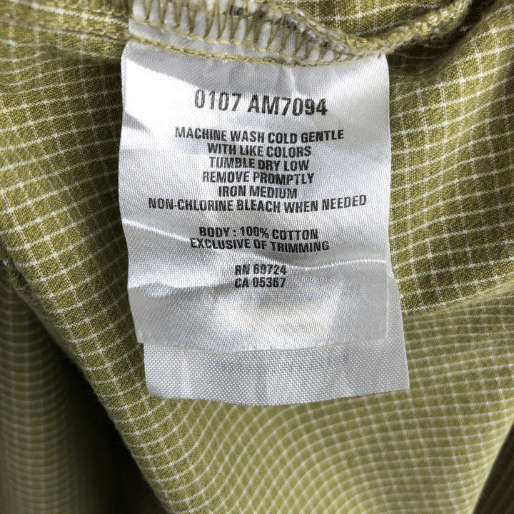 00'S Columbia Short Sleeve Button Down Check Shirt Men's XL cotton green type Vintage Second Hand