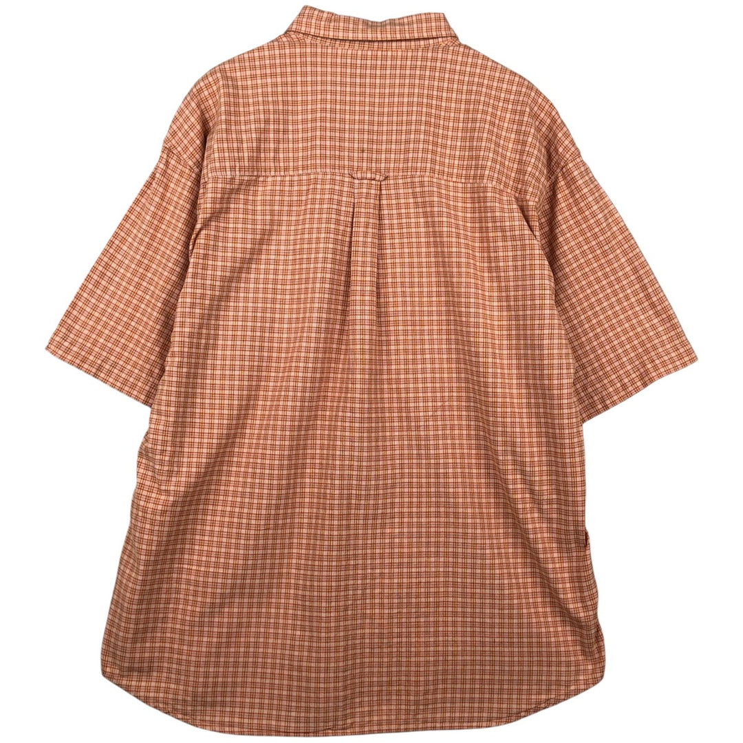 00'S Columbia Short Sleeve Button Down Check Shirt Men's XL cotton orange type Vintage Second Hand