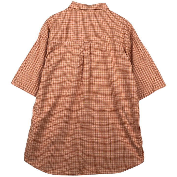 00'S Columbia Short Sleeve Button Down Check Shirt Men's XL cotton orange type Vintage Second Hand