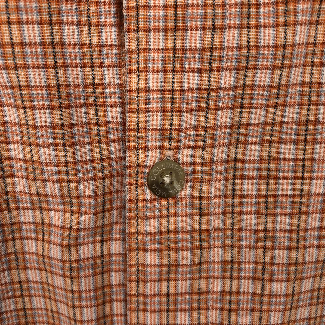 00'S Columbia Short Sleeve Button Down Check Shirt Men's XL cotton orange type Vintage Second Hand