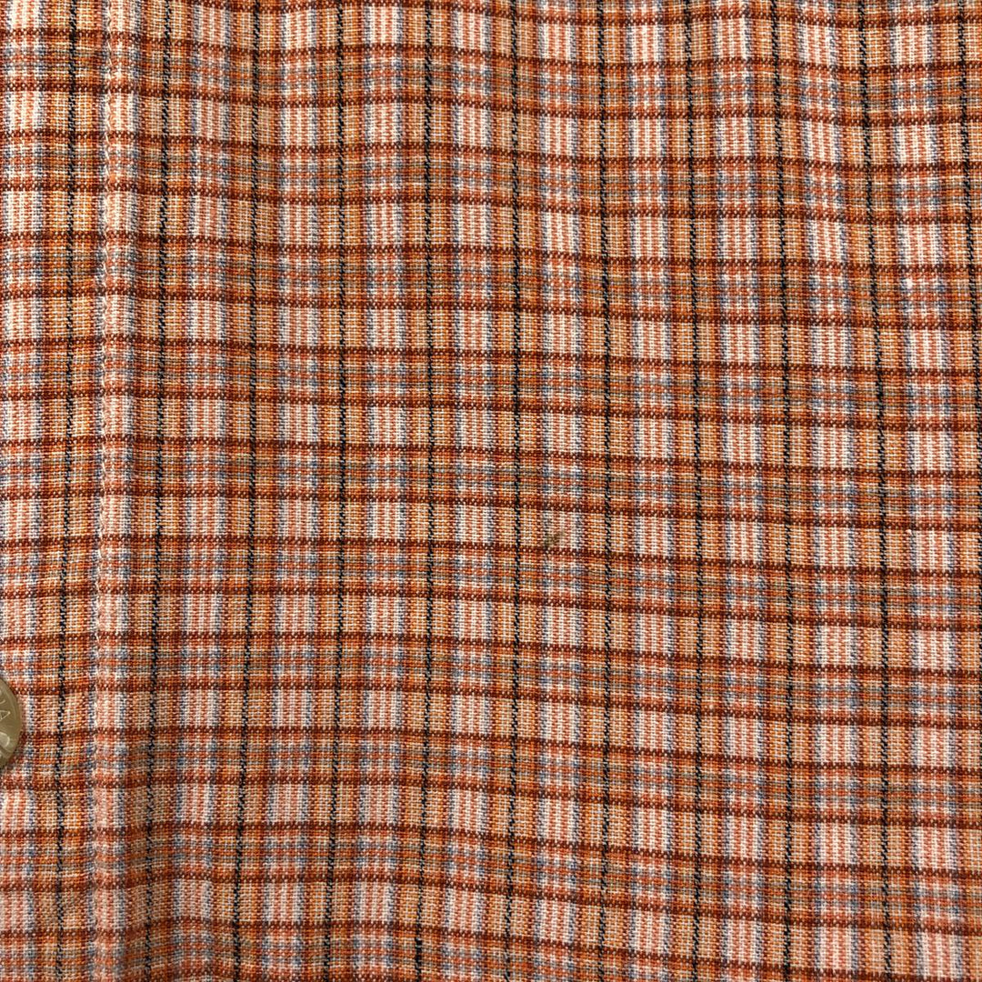 00'S Columbia Short Sleeve Button Down Check Shirt Men's XL cotton orange type Vintage Second Hand