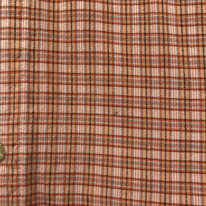 00'S Columbia Short Sleeve Button Down Check Shirt Men's XL cotton orange type Vintage Second Hand