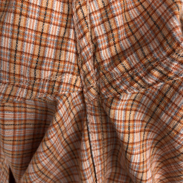 00'S Columbia Short Sleeve Button Down Check Shirt Men's XL cotton orange type Vintage Second Hand