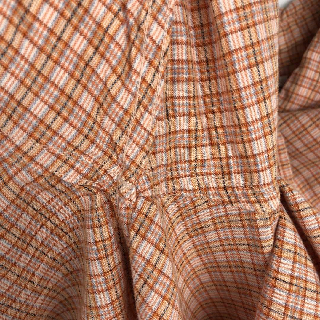 00'S Columbia Short Sleeve Button Down Check Shirt Men's XL cotton orange type Vintage Second Hand